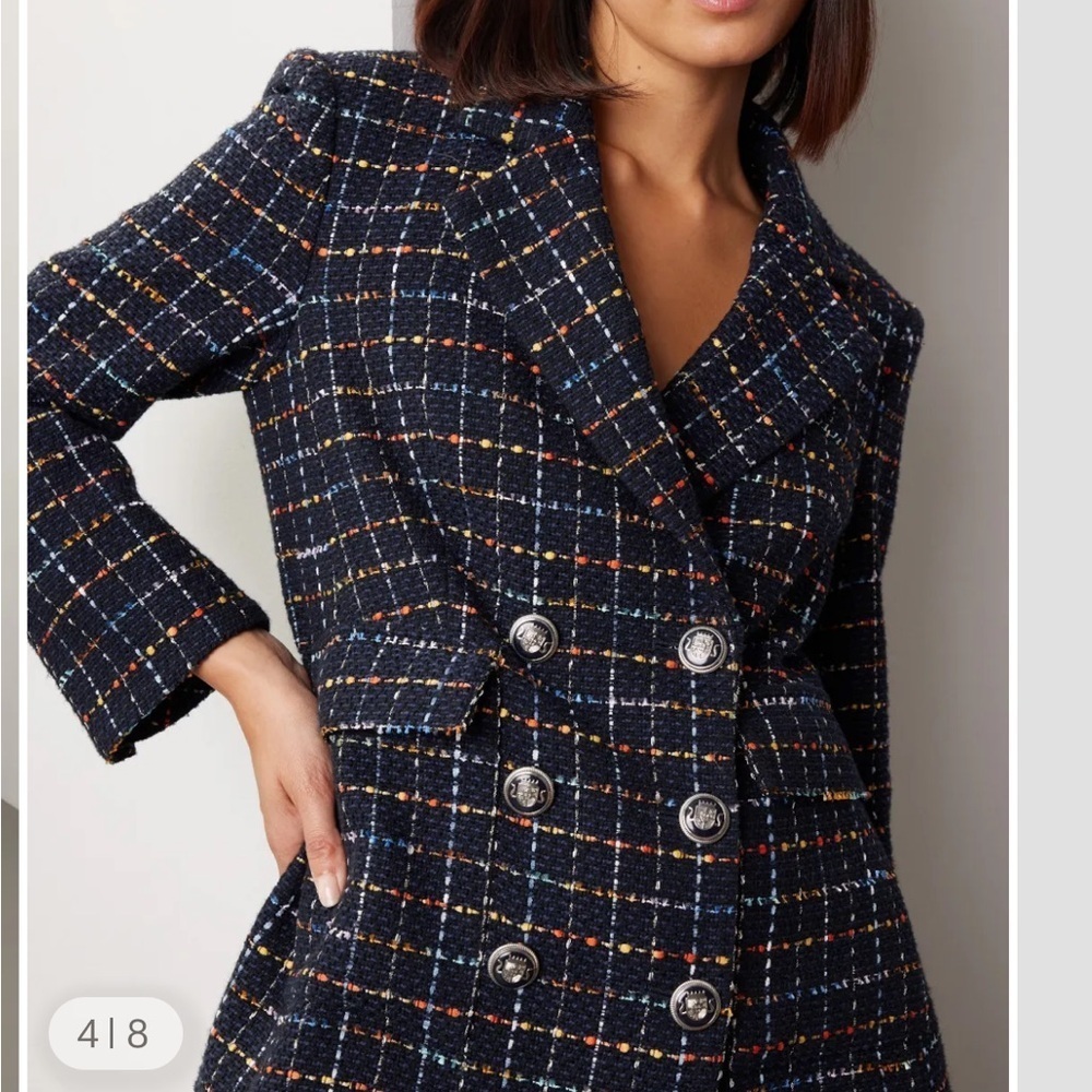 Veronica Beard Rumer Dickey Jacket Multicolor Tweed Blazer 0 *read description*